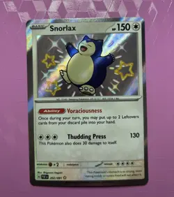 Pokemon TCG Paldean Fates Snorlax Holo Card 202/091 Shiny Rare - Image 1