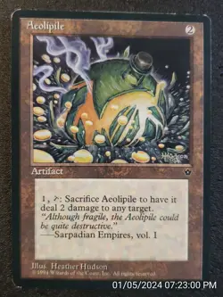 Aeolipile Fallen Empires NM Artifact Rare MAGIC THE GATHERING CARD (DS3D1C1) - Image 1