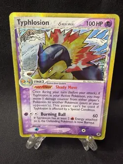 Typhlosion Delta Species Reverse Holo EX Dragon Frontiers Card 12/101 Damaged HP - Image 1