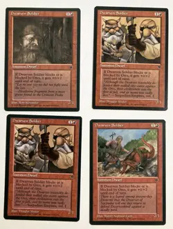 Dwarven Soldier (4) Mixed Art Fallen Empires NM MTG Magic the Gathering - Image 1