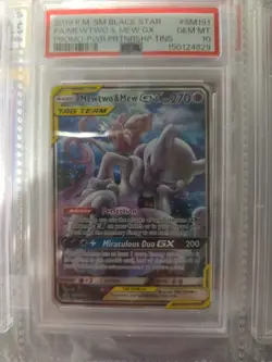 Pokemon 2019 Mewtwo & Mew GX SM191 Full Art Black Star Promo GEM MINT PSA 10 - Image 1
