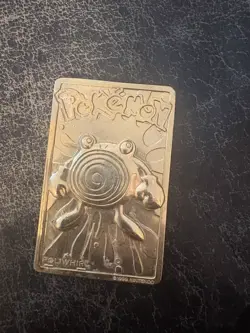 23k Gold Plated Mewtwo & Poliwhirl Pokemon Burger King 1999 Metal Trading Card - Image 3