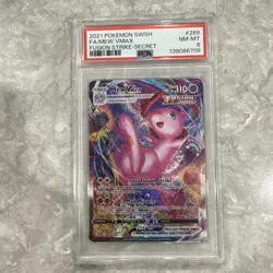 2021 Pokemon Fusion Strike Mew VMAX Full Art #269/264 PSA 8 - Image 1
