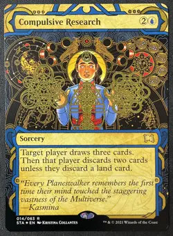 MTG Strixhaven: Mystical Archives #14 Compulsive Research (Foil Etched) NM - Image 1