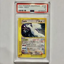 2003 Secret Rare Vintage Pokemon Aquapolis Lugia 149/147 Holo PSA 5 - e-series - Image 1