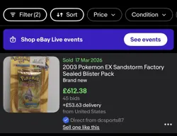 2003 Pokemon EX Sandstorm Factory Sealed Blister Pack North America Exclusive! - Image 2