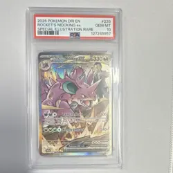 Pokemon Team Rocket's Nidoking ex Sv10 Destined Rivals 233/182 Holo PSA 10 2025 - Image 1