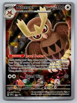 Pokemon Noctowl SVP 141 Stellar Crown Full Art Holo Black Star Promo NM - Image 1