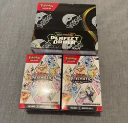 Pokemon x2 Prismatic Evolutions Booster Bundles & Perfect Order Box SEALED - Image 1
