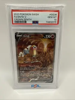 Entei v Crown Zenith Galarian Gallery Ultra Rare Pokemon TCG GG36/GG70 PSA 10 - Image 1