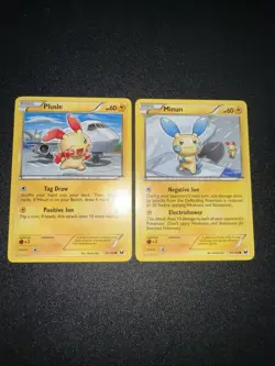 Pokemon TCG Plusle 39/108 & Minun 40/108 Dark Explorers Regular NM-LP - Image 1