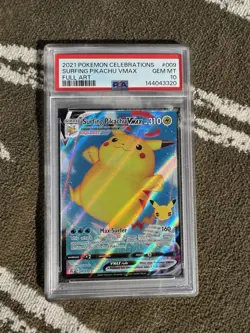 Surfing Pikachu Vmax 009 2021 Pokemon Celebrations PSA 10 - Image 1