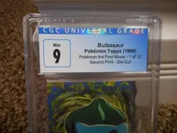 Bulbasaur cgc 9 MINT Pokemon First Movie Die-Cut 1 of 12 Second Print 1999 psa - Image 2