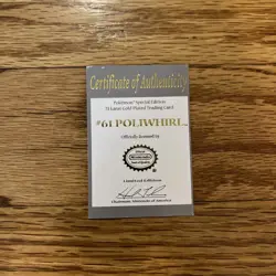 Poliwhirl Pokemon 23k Gold Plated Trading Card Burger King Promo 1999 - COA Only - Image 1