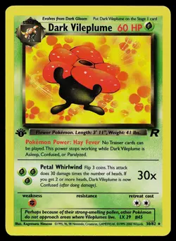 Pokemon Card - Dark Vileplume Team Rocket 30/82 Rare 1st Edition - Image 1