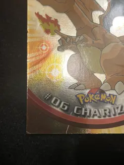 1999 Animation Series 1 Pokemon Card 06 Charizard Holofoil TV #3 Black Logo Foil - Image 5