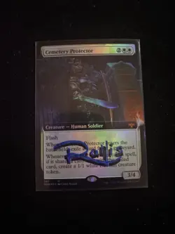 Cemetery Protector (Extended Art) Foil Shadow Signed In Blue And Black By Artist - Image 1