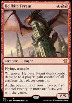 MTG Magic the Gathering Hellkite Tyrant (172/465) Commander 2021 NM - Image 1