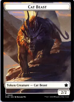 MTG Cat Beast // Dragon (0017) Double-Sided Token Foundations (FDN) T 28 // 17 N - Image 1