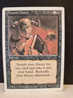 MTG Demonic Tutor Sorcery Uncommon Black Revised - Image 1