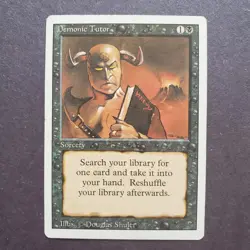 MTG Magic the Gathering Revised Edition Demonic Tutor LP Light Play condition - Image 1