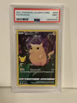 Pokemon 2021 Celebrations Pikachu Full Art #005/025 PSA 9 Mint - Image 1
