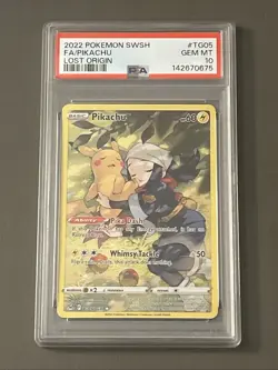 Pokemon TCG: Pikachu TG05/TG30 Swsh11: Lost Origin Trainer Gallery Holo PSA 10 - Image 1
