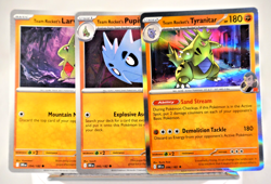 Pokemon TCG SV10 Destined Rivals Team Rocket's Larvitar Pupitar Tyranitar - Image 1