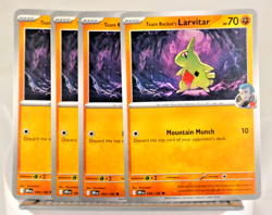 Pokemon TCG SV10 Destined Rivals Team Rocket's Larvitar 094/182 Common x4 - Image 1
