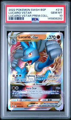 2022 POKEMON SWSH BLACK STAR PROMO LUCARIO VSTAR PREM COLL LUCARIO VSTAR PSA 10 - Image 1