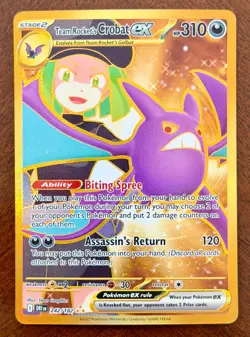 Pokemon TCG Team Rocket's Crobat ex Destined Rivals 242/182 Hyper Rare - Image 1