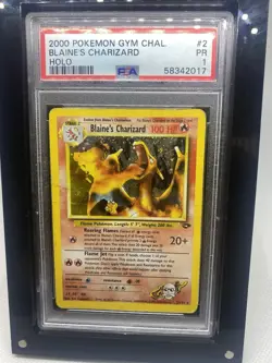 Pokemon TCG Blaine's Charizard Gym Challenge 2 Holo Unlimited Rare PSA 1 - Image 1