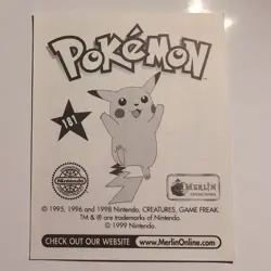 Pokemon - Growlithe - Topps Merlin Sticker - Series 1 - #181/240 - 1999 - Image 2