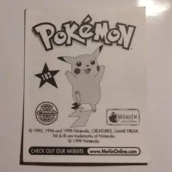 Pokemon - Arcanine - Topps Merlin Sticker - Series 1 - #182/240 - 1999 - Image 2