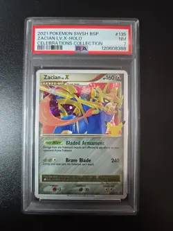 2021 Pokemon Swsh Black Star Promo Zacian Lv.X-Holo Celebrations PSA 9 - Image 1