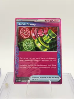 Pokemon TCG; Unfair Stamp 165/167 - Twilight Masquerade; AceSpec Rare - NM - Image 1