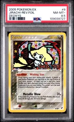 Jirachi Deoxys PSA 8.5 Reverse Foil #9 Pokemon 2005 *POP 2* - Image 1