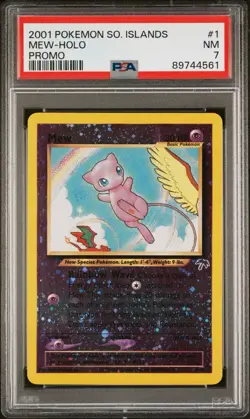 2001 POKEMON SOUTHERN ISLANDS PROMO #1 MEW-HOLO PSA 7 - Image 1