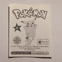 Pokemon - Abra - Topps Merlin Sticker - Series 1 - #63/240 - 1999 - Image 2