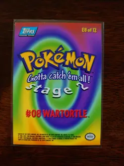 Pokemon - 1999 Topps - Wartortle #08 -NH - E08 Of 12 - Blue Logo - Image 2