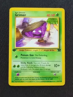 Pokemon TCG Grimer Team Rocket 57 Regular 1st Edition Common Near Mint - Mint - Image 1