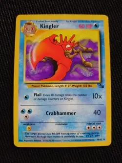 Pokemon TCG Kingler Fossil 38 Regular Unlimited Uncommon NM - Image 1