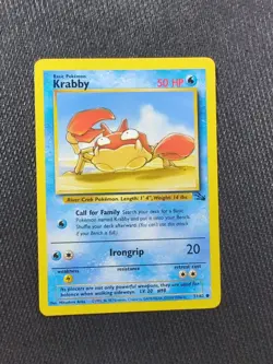 Pokemon TCG Krabby Fossil 51 Regular Unlimited Common NM - Image 1