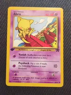 Pokemon TCG Abra Team Rocket 49 Regular 1st Edition Common Near Mint NM - Image 1