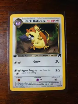 Pokemon TCG Dark Raticate Team Rocket 51 Regular 1st Edition Common - Image 1