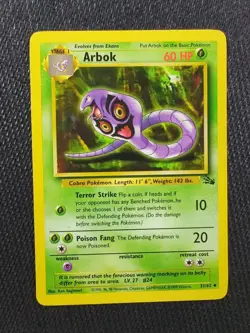 Pokemon TCG Arbok Fossil 31 Regular Unlimited Uncommon NM - Ken Sugimori - Image 1