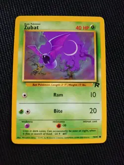 Pokemon TCG Zubat Team Rocket 70 Regular Unlimited Common NM - Image 1