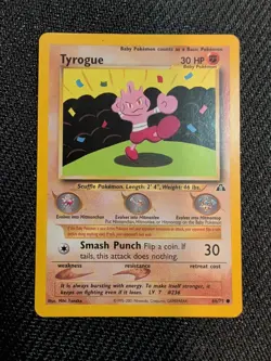 Pokemon TCG Tyrogue Neo Discovery 66 Regular Unlimited Common - Image 1