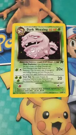 Pokemon TCG Dark Weezing Holo Rare Unlimited 14/82 Team Rocket English 2000 - Image 1