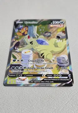 2021 POKEMON SWORD & SHIELD BATTLE STYLES #155/163 TYRANITAR V ALTERNATE ART - Image 3